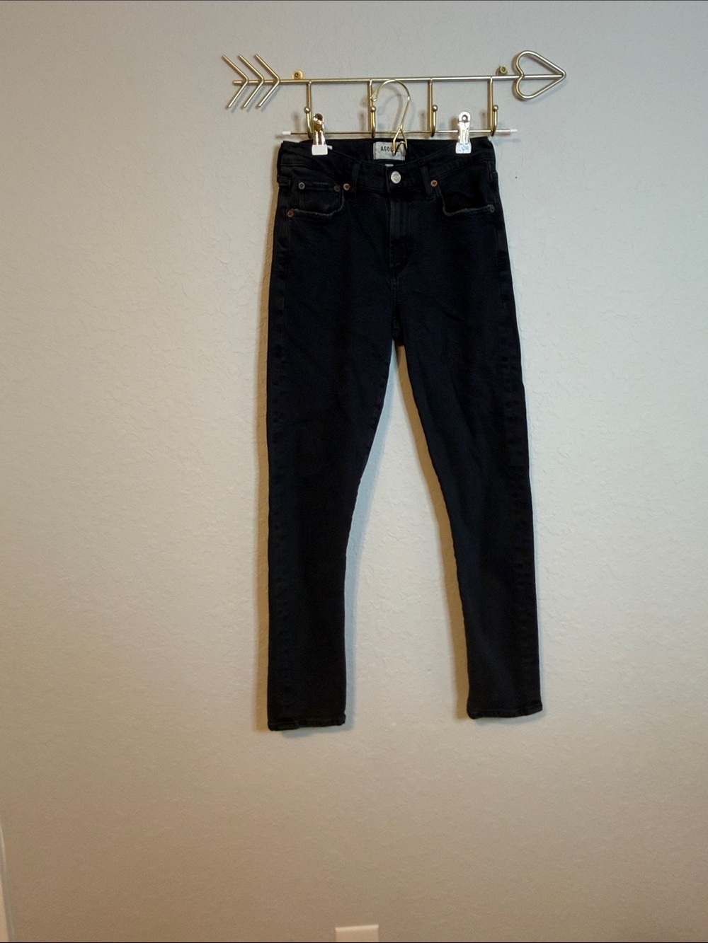 AGOLDE Los Angeles Women’s Jeans Size 24 Washed Black High Rise Skinny